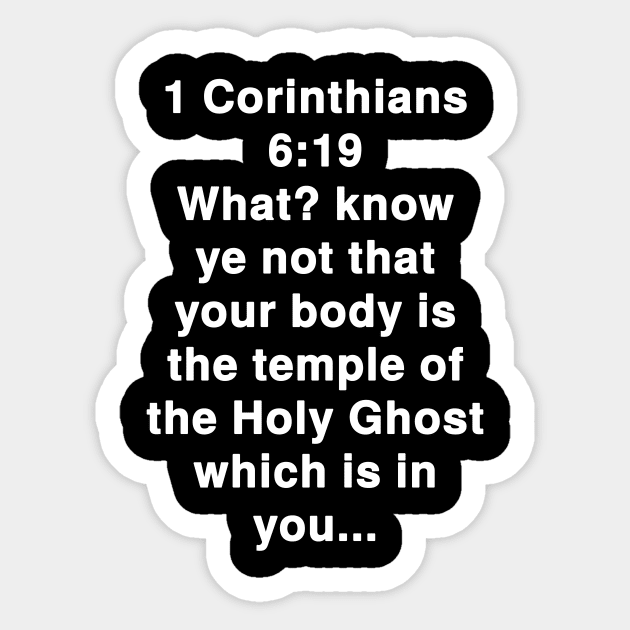 1 Corinthians 6:19  Bible Verse Typography KJV Sticker by Holy Bible Verses